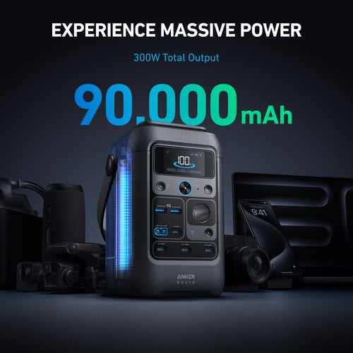 Anker SOLIX C300X DC Portable Power Station with 60W Solar Panel