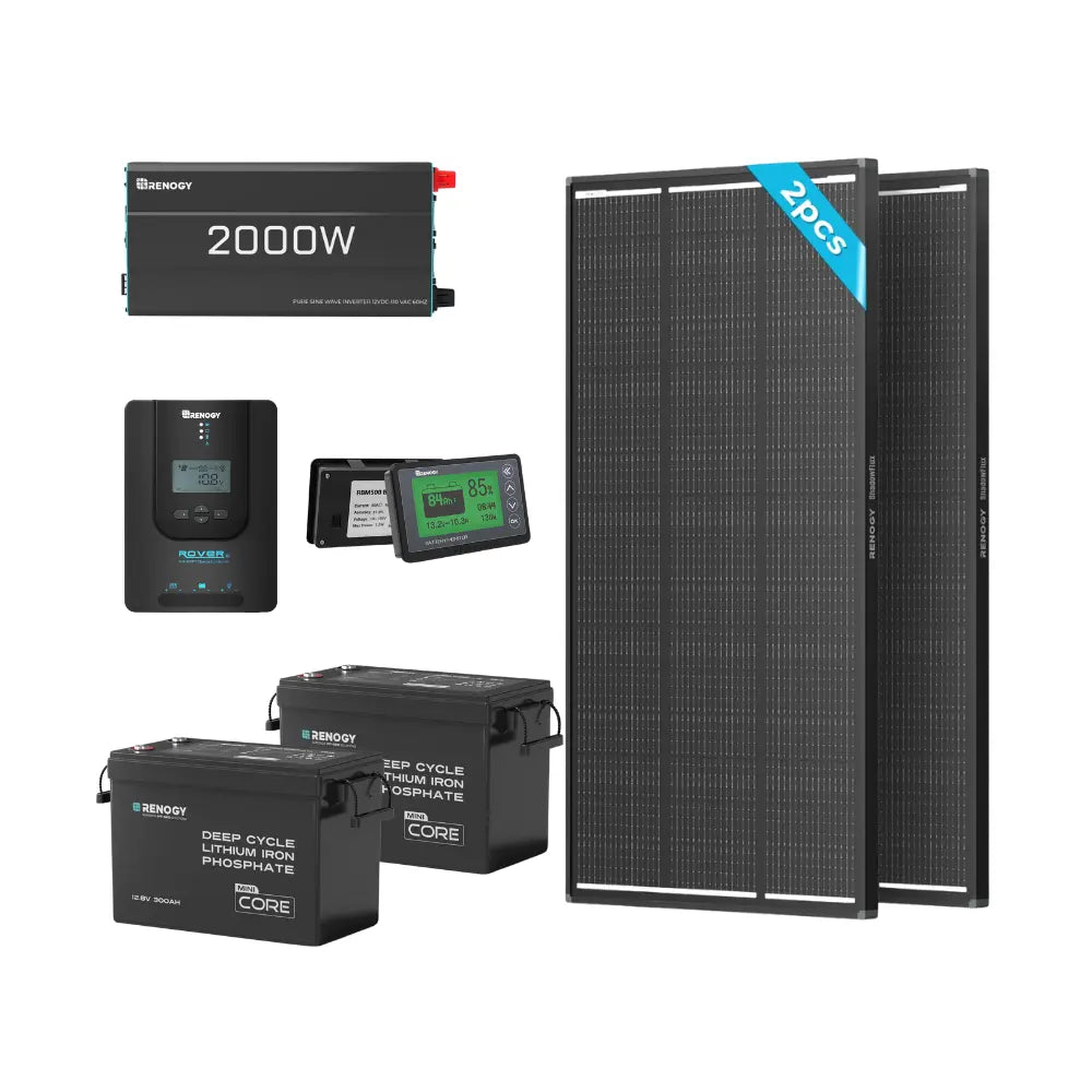 Renogy 7.68kWh Off-Grid Power Kit (400W/800W Panels, 2000W Inverter)
