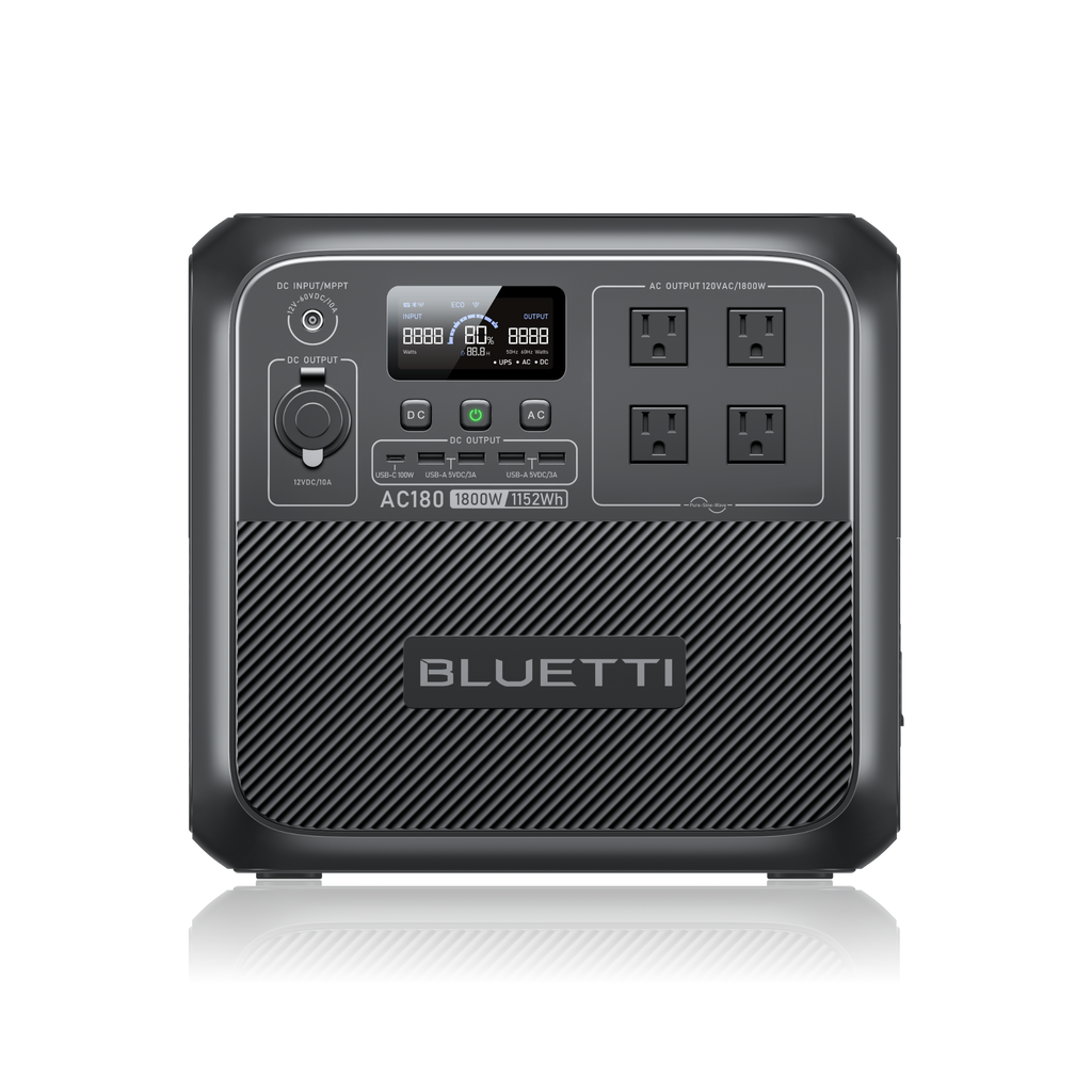 BLUETTI AC180 Solar Portable Power Station - 1,800W 1,152Wh