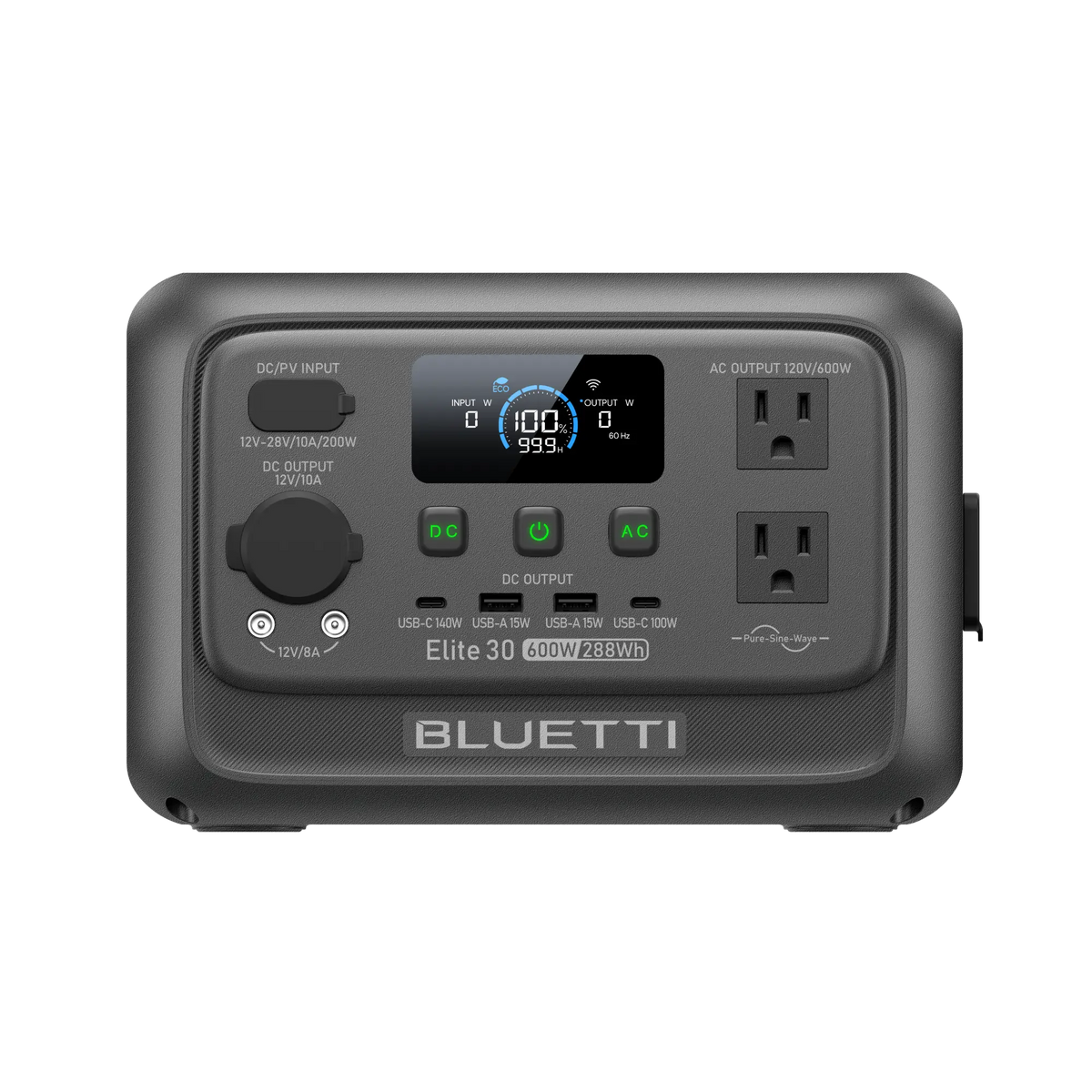 BLUETTI Elite 30 V2 Portable Power Station - 600W 288Wh