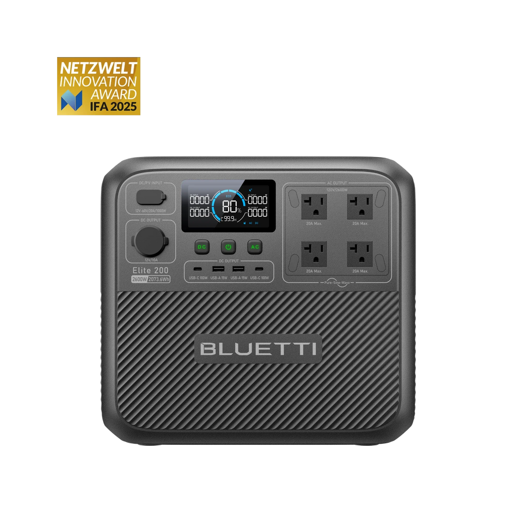 BLUETTI Elite 200 V2 Portable Power Station - 2,600W 2,073.6Wh